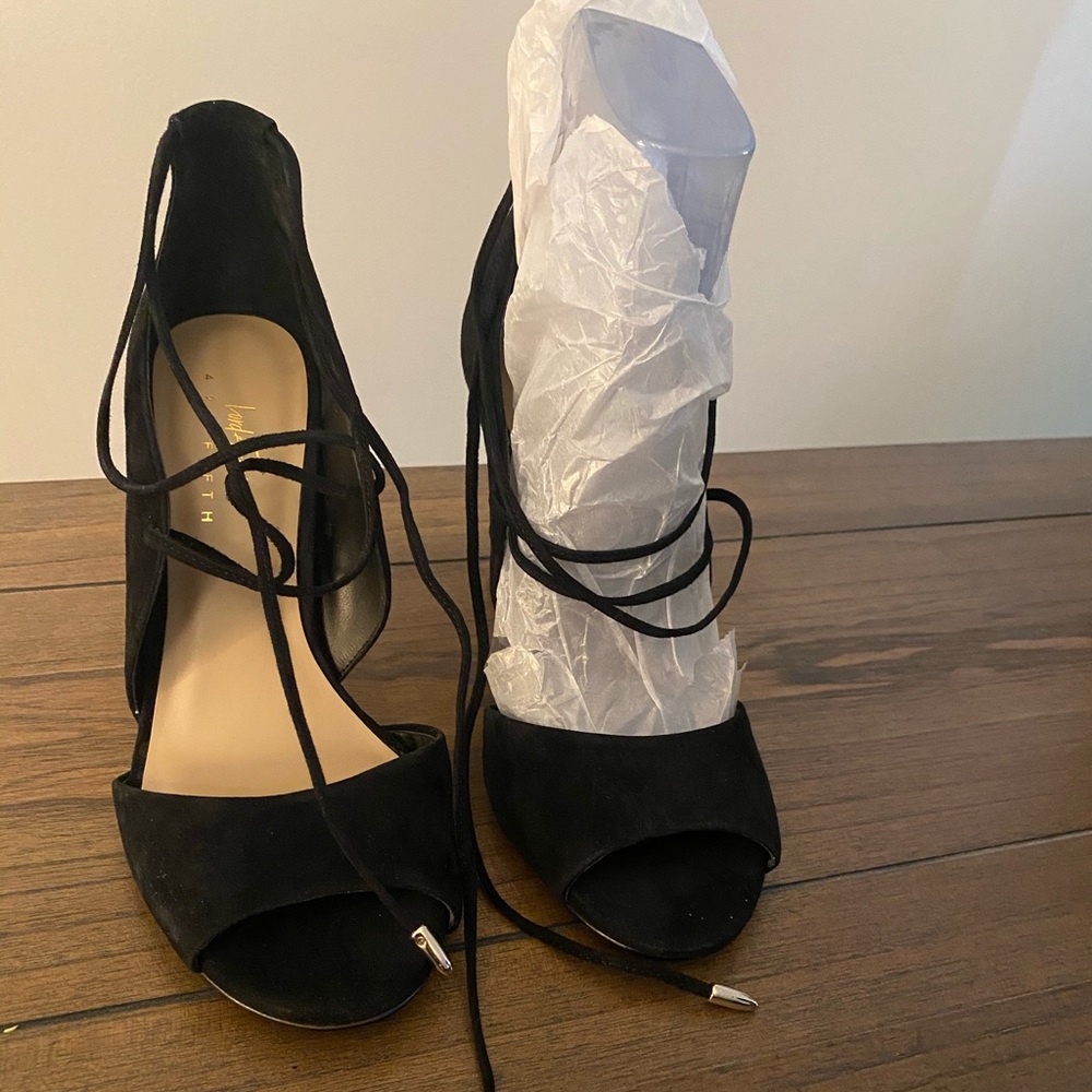 Lord & Taylor Gessa1 black suede heels Womens shoes Sandals